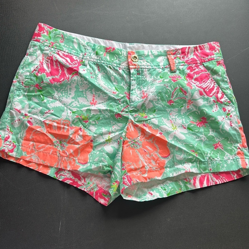 Lilly Pulitzer Women’s The Callahan Shorts in Poolside Blue Beach Walk (Size 14)